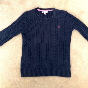 Lilly Pulitzer navy blue Cable Knit Sweater Sz Xs